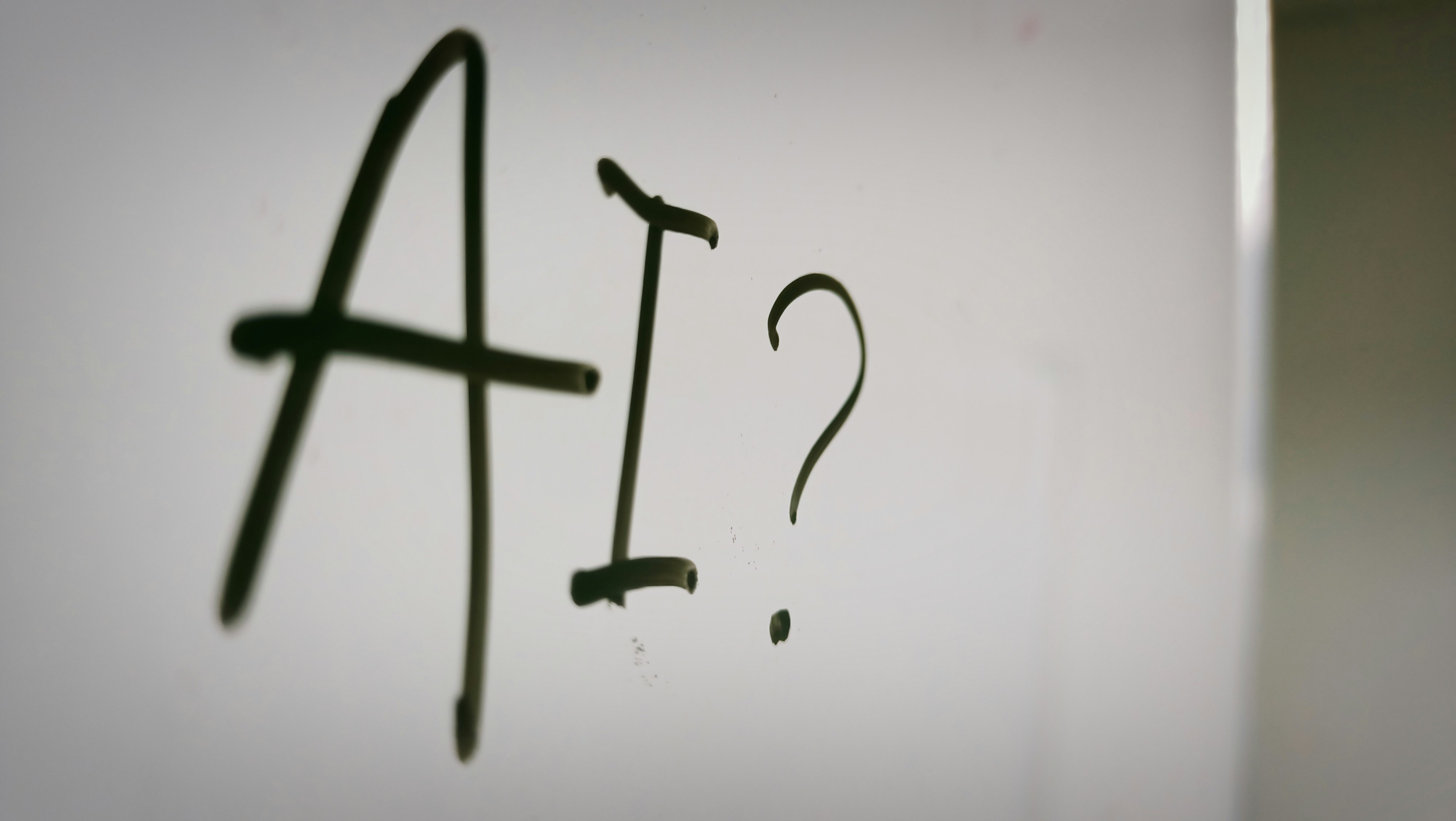 AI in the workplace concept with question mark